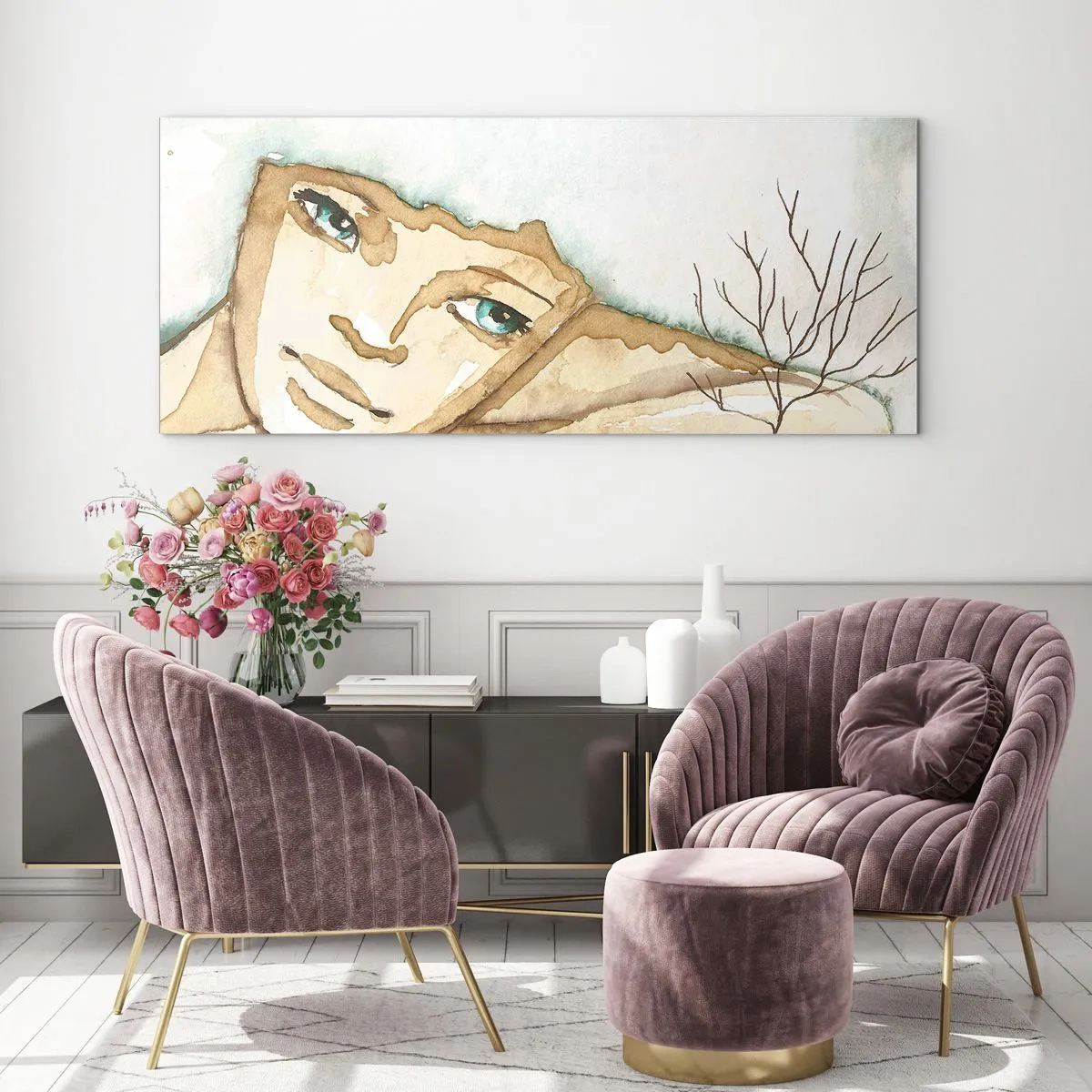 Billede på glas - Poesiens træ vokser ud af stilheden - 90x30 cm