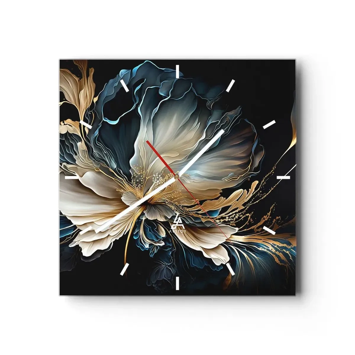 Vægur, Uret - Eventyrlig bregneblomst - 40x40 cm