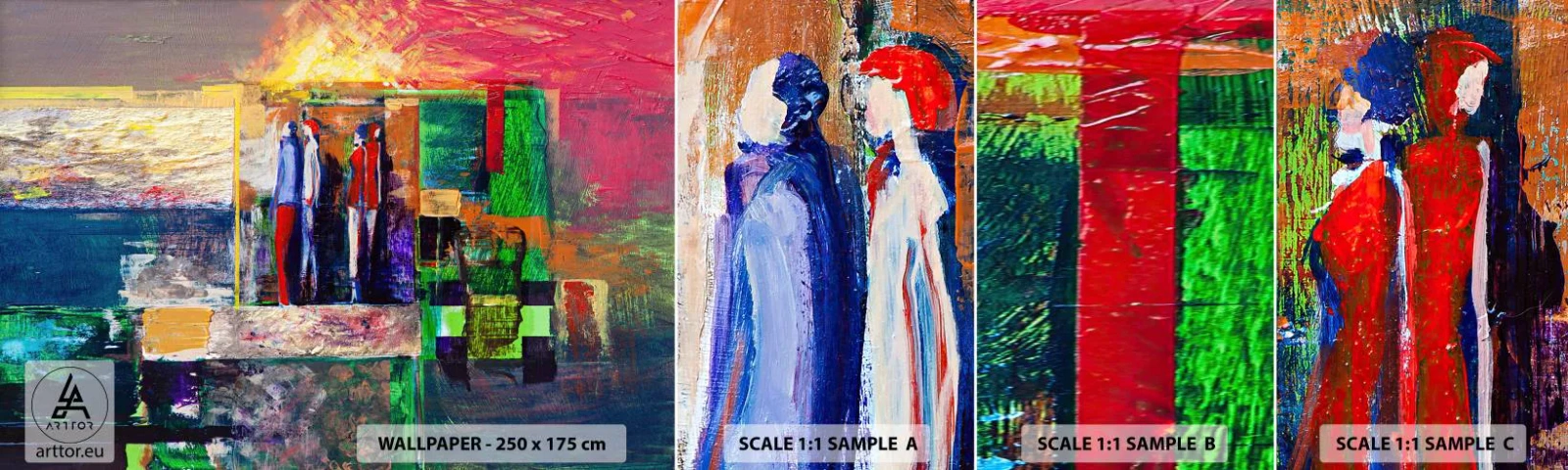 Fototapet Prøve Standard Eco - Forhold og følelser - Abstraktion, Mennesker, Stykke - 100x30 cm