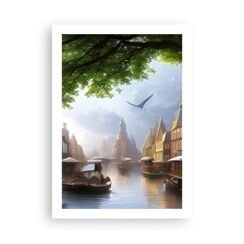 Plakat - Hollandsk bybillede - 50x70 cm