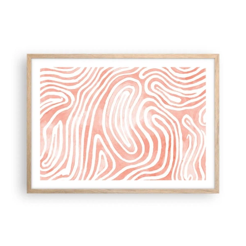 Plakat i ramme af lyst egetræ - I en labyrint af koraller - 70x50 cm