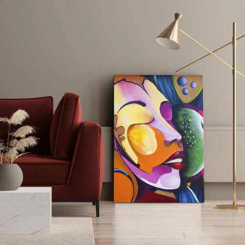 Lærredstryk - Billede på lærred - Berør med farve - 45x80 cm