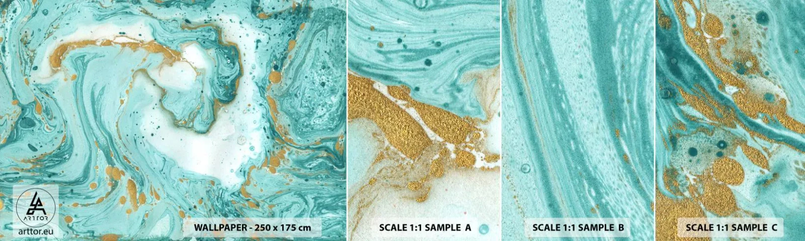 Prøve Fototapet Selvklæbende Deluxe Sticker - Under den store bølge i Edo-perioden - Abstraktion, Stykke, Grafik - 100x30 cm