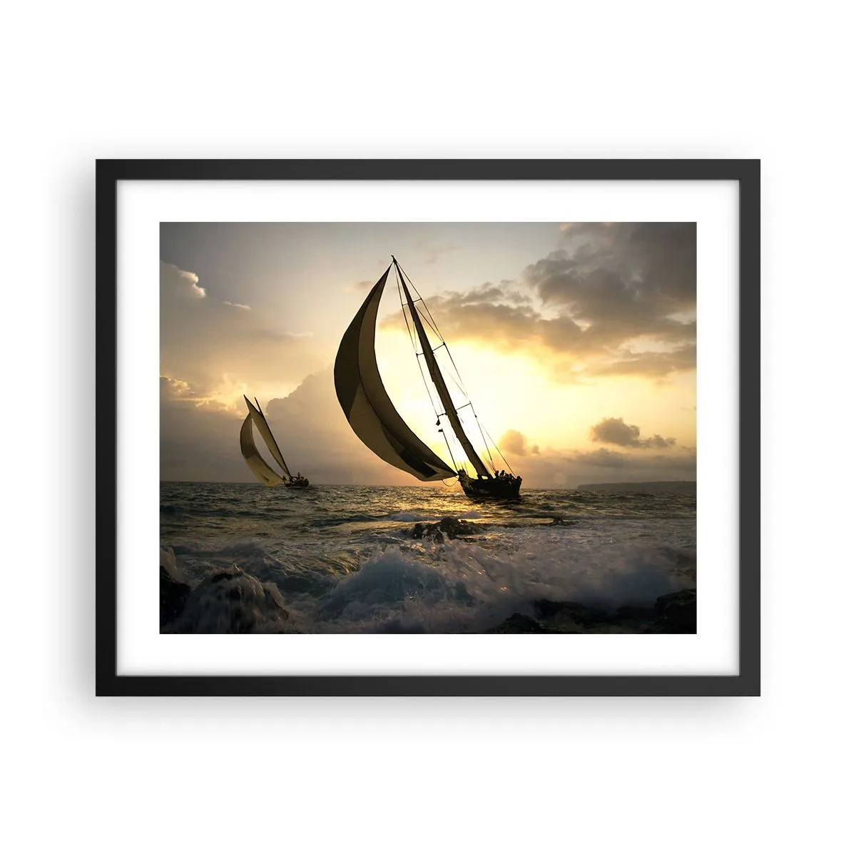 Plakat i sort ramme - I medvind og modvind - 50x40 cm