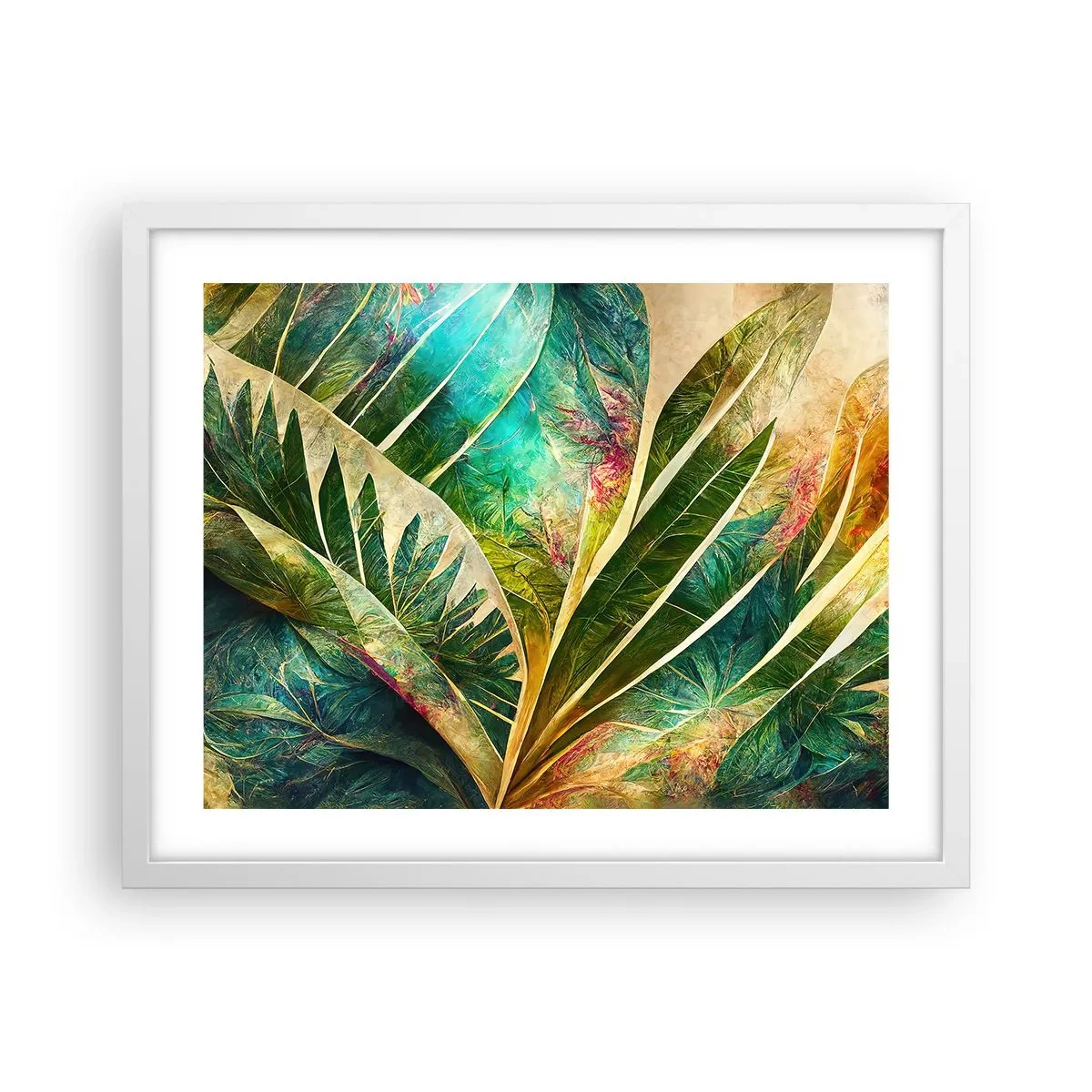 Plakat i hvid ramme - Farver fra troperne - 50x40 cm