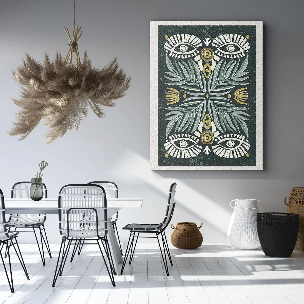 Lærredstryk - Billede på lærred - Som en folkeudskæring - 50x70 cm