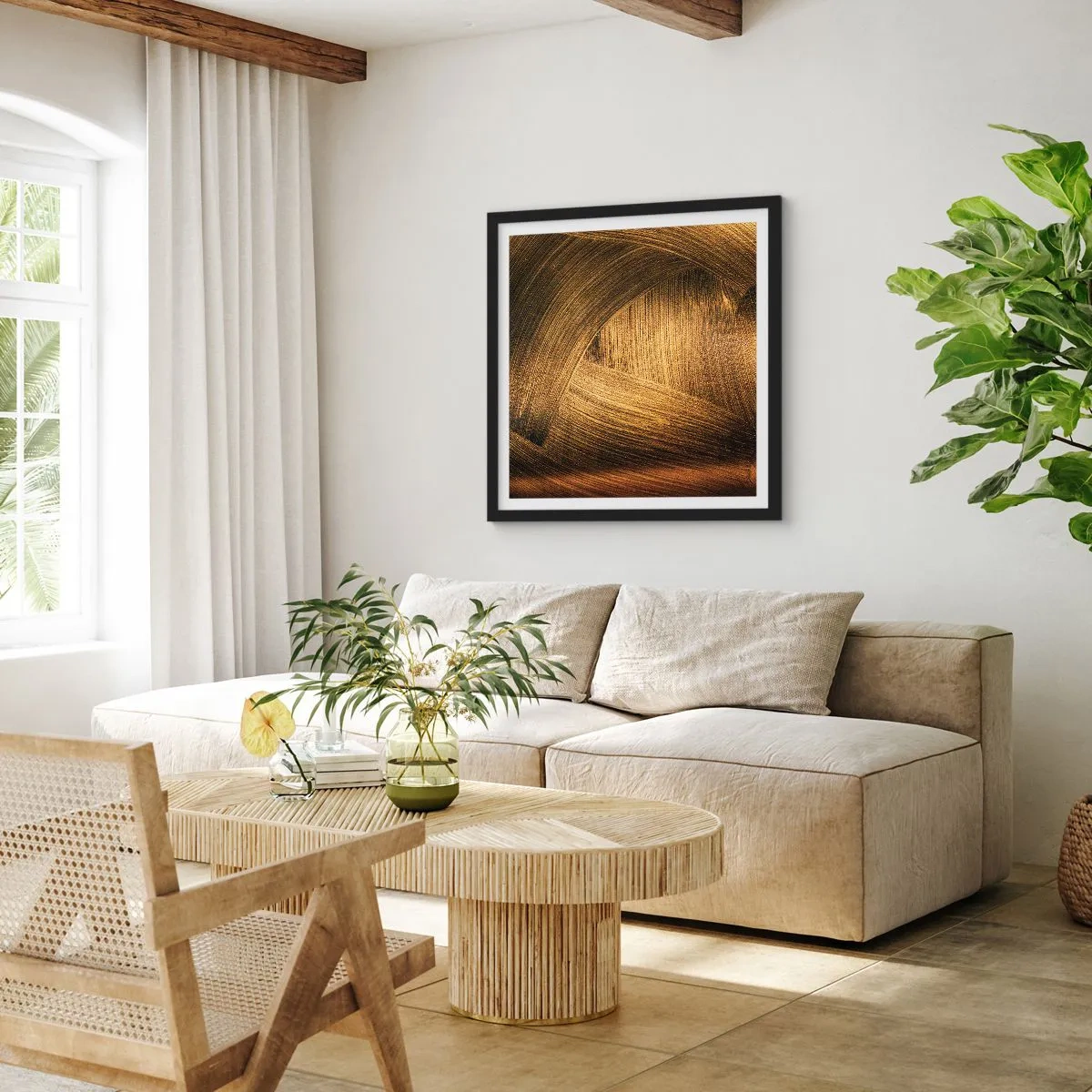 Plakat i sort ramme - I den gyldne labyrint - 40x40 cm