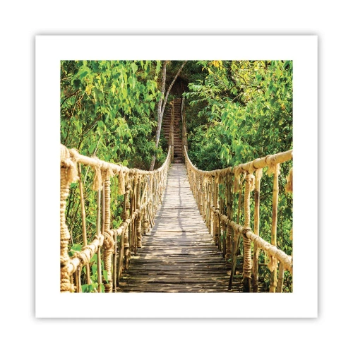 Plakat - Ophængt i grønt - 40x40 cm