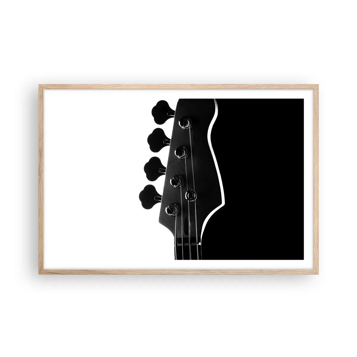 Plakat i ramme af lyst egetræ - Stilhed i klipper  - 91x61 cm