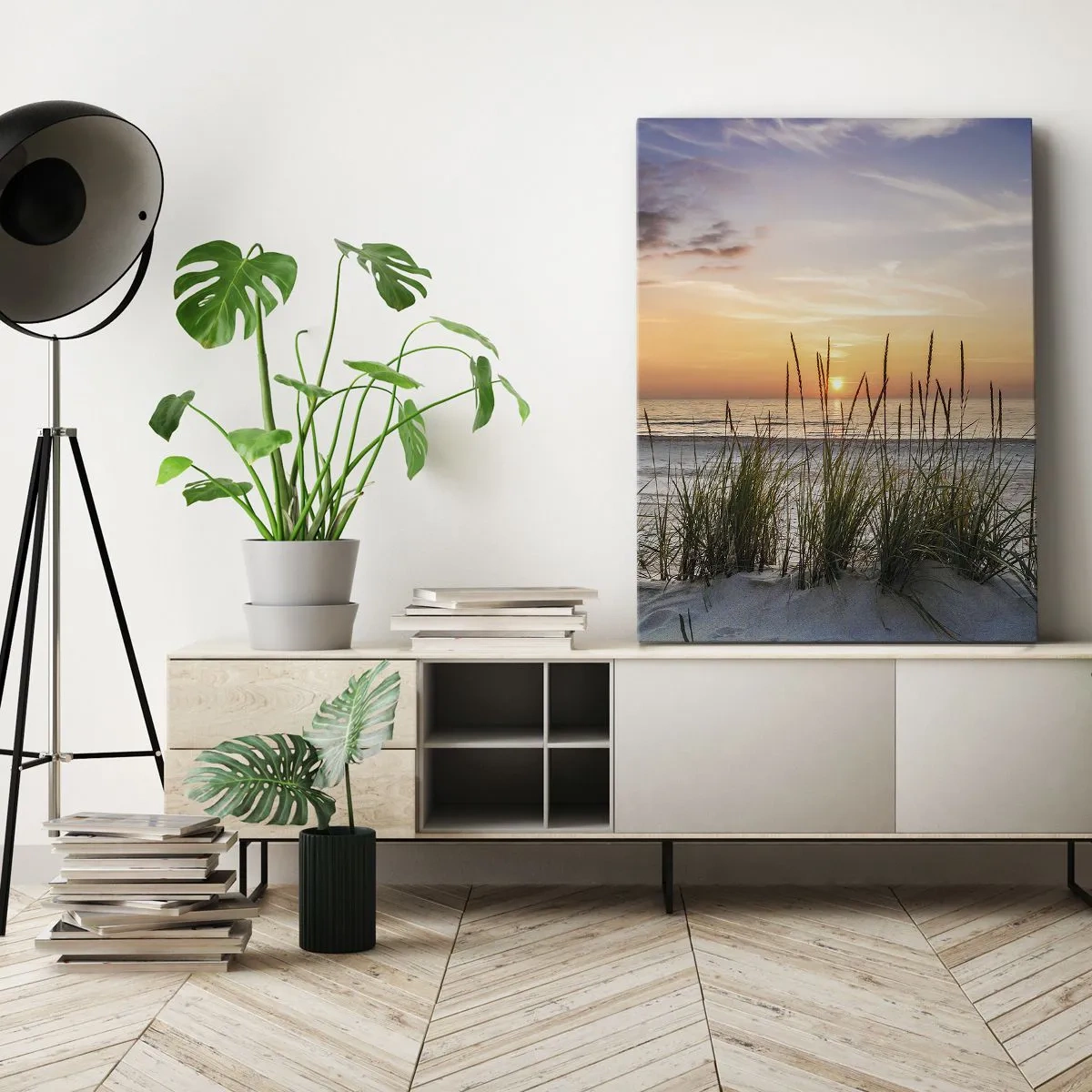 Lærredstryk - Billede på lærred - Se, tænk, føl - 50x70 cm