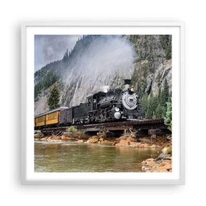 Plakat i hvid ramme - Og hvorhen? Hvorhen? - 60x60 cm