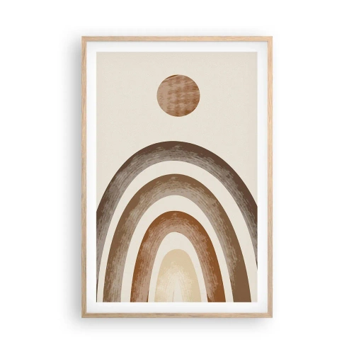 Plakat i ramme af lyst egetræ - I en galakse langt, langt væk - 61x91 cm