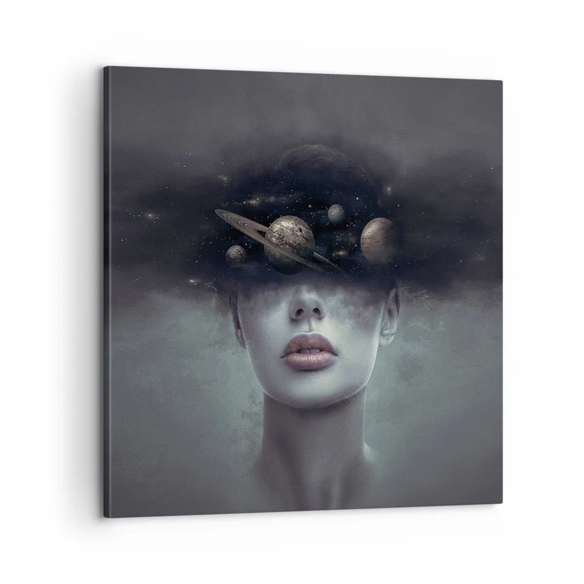 Lærredstryk - Billede på lærred - Og planeterne er ved at gå amok... - 60x60 cm