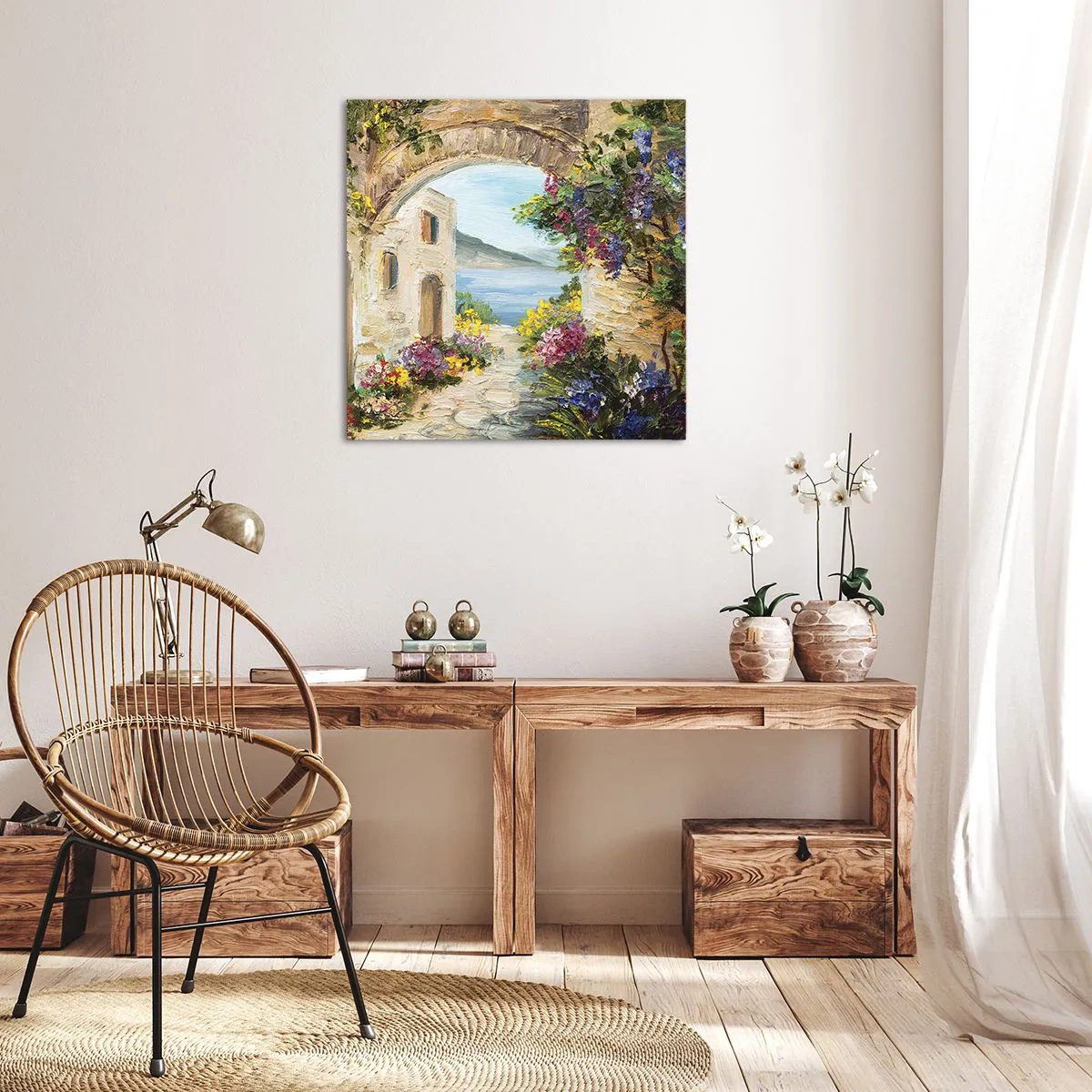 Lærredstryk - Billede på lærred - Charmen af kystlandskabet - 60x60 cm
