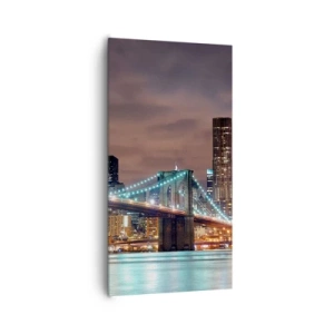 Lærredstryk - Billede på lærred - Lys i den store by - 65x120 cm
