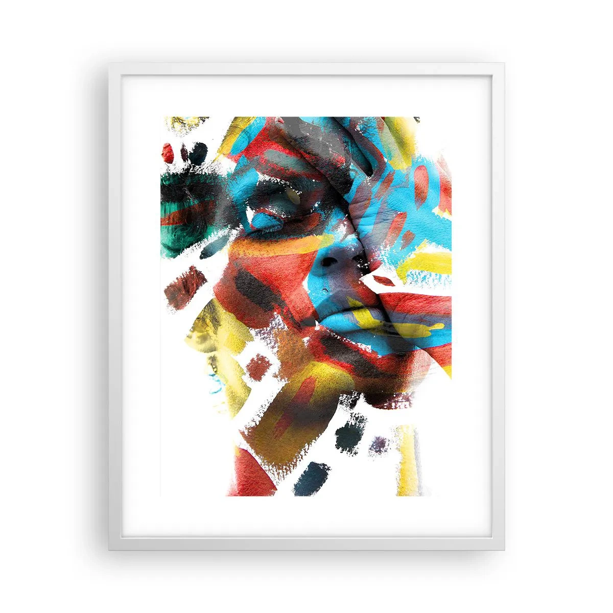 Plakat i hvid ramme - Farverig personlighed - 40x50 cm