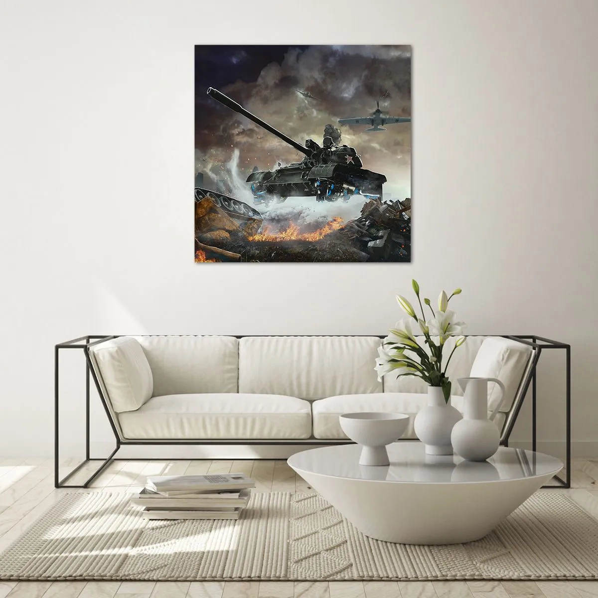 Billede på glas - Kampen er frygtelig og smuk - 40x40 cm