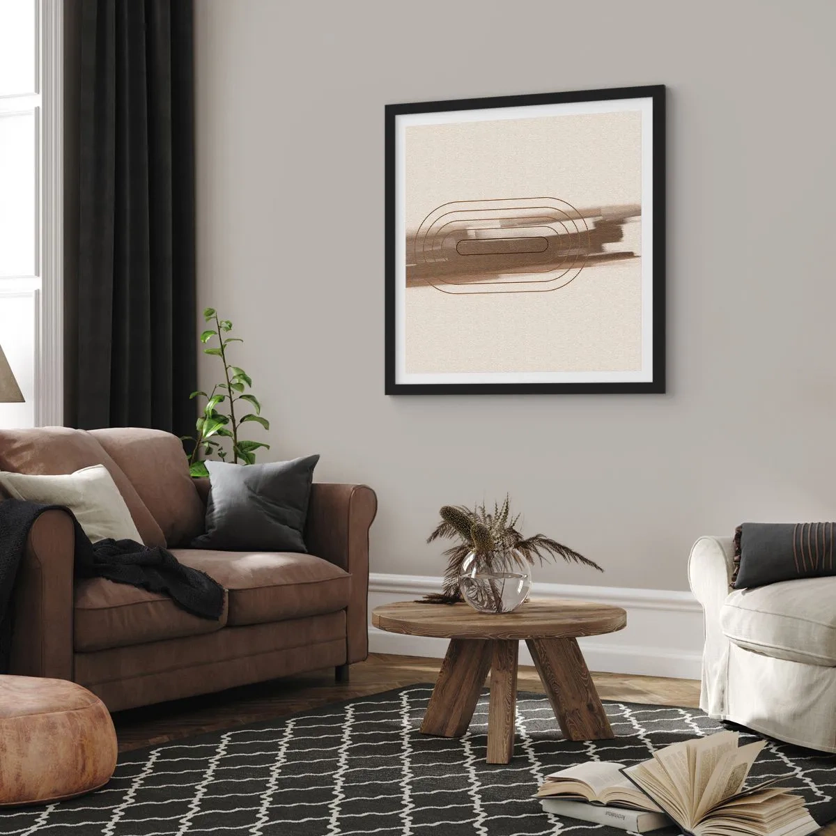 Plakat i sort ramme - Et pust af gråvejr - 60x60 cm