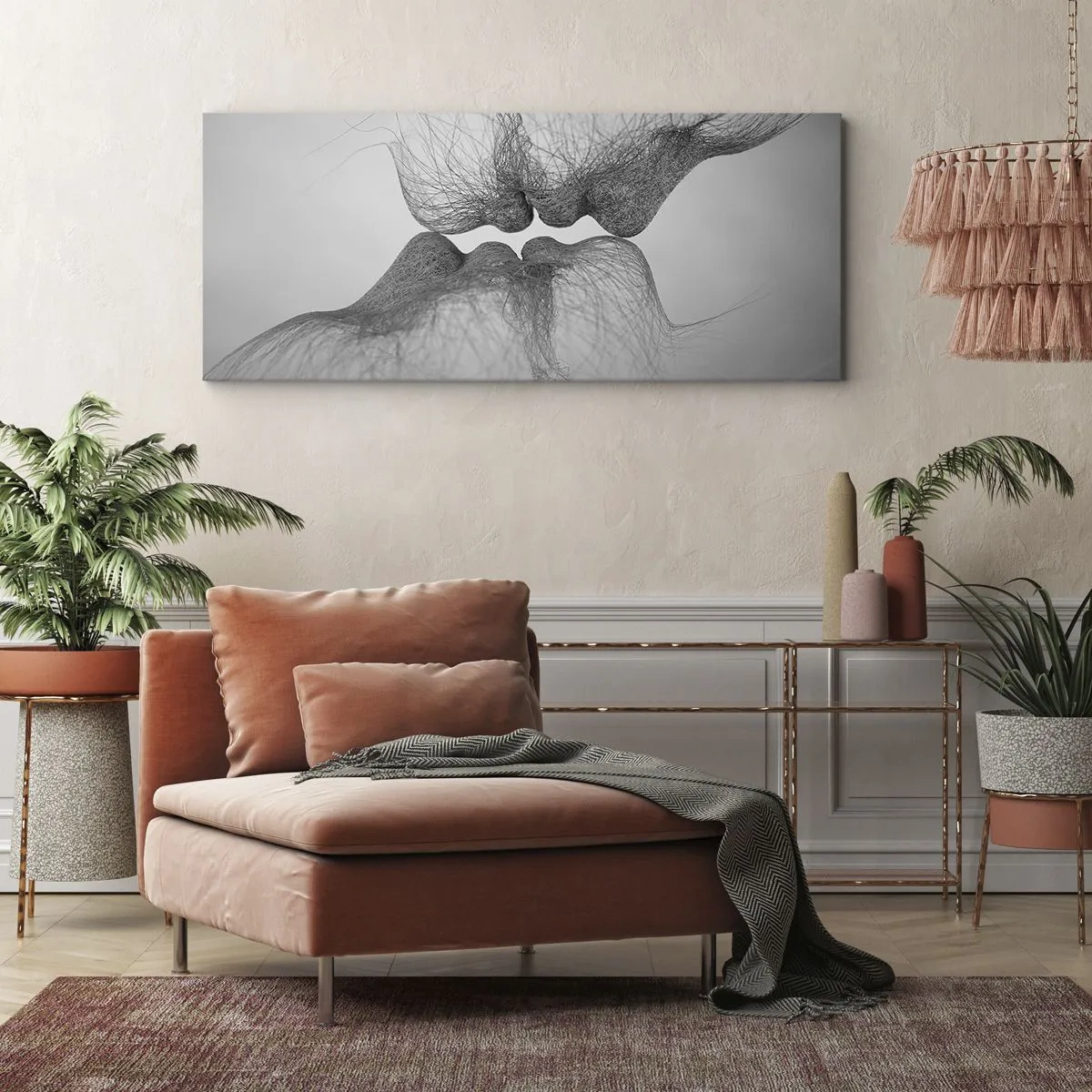 Lærredstryk - Billede på lærred - Vindens kys - 160x50 cm