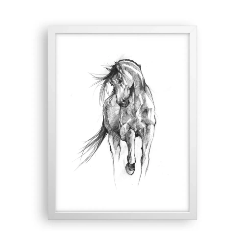Plakat i hvid ramme - I en yndefuld trav - 30x40 cm