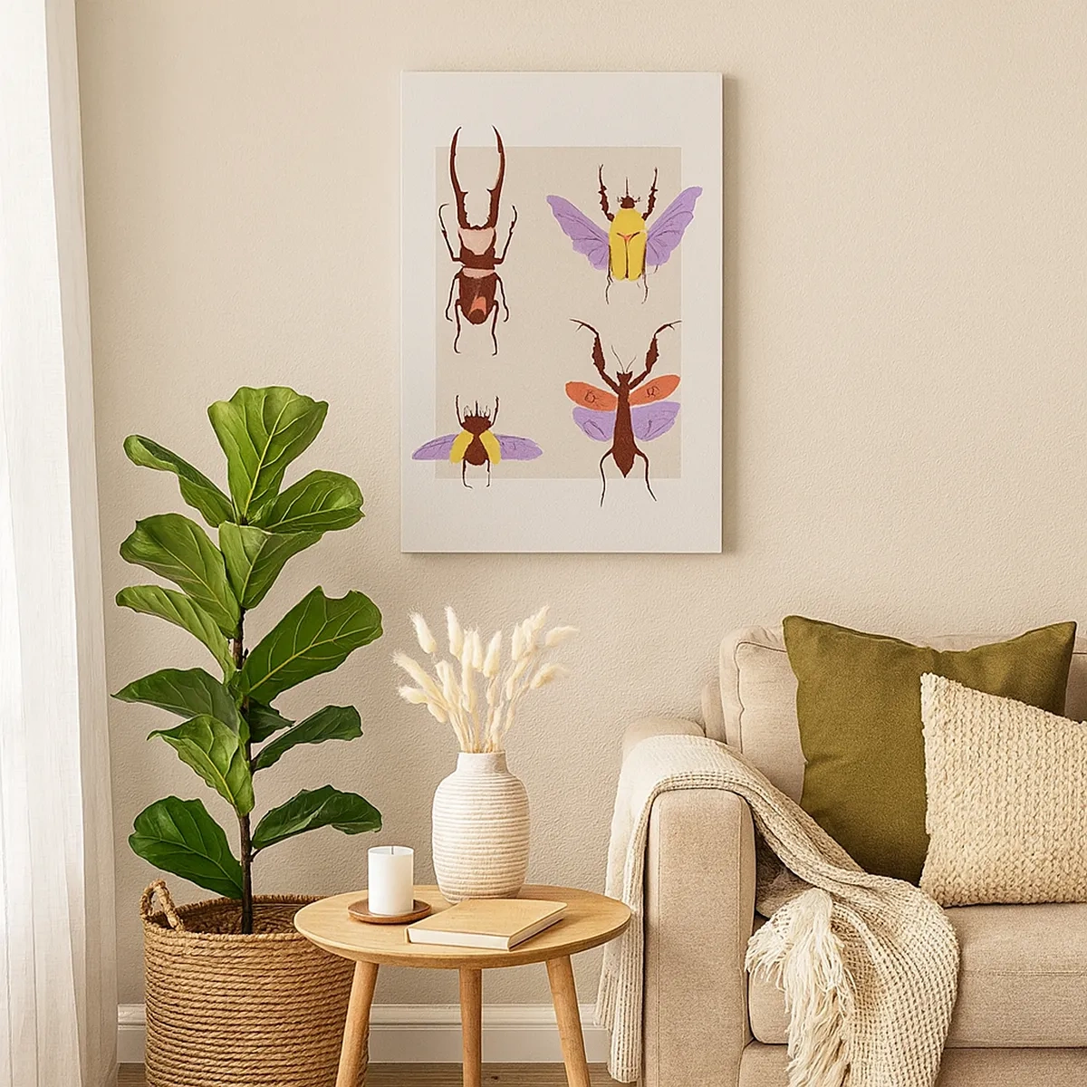 Lærredstryk - Billede på lærred - Insekternes verden - 50x70 cm