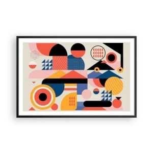 Plakat i sort ramme - Komposition: Leg - 91x61 cm