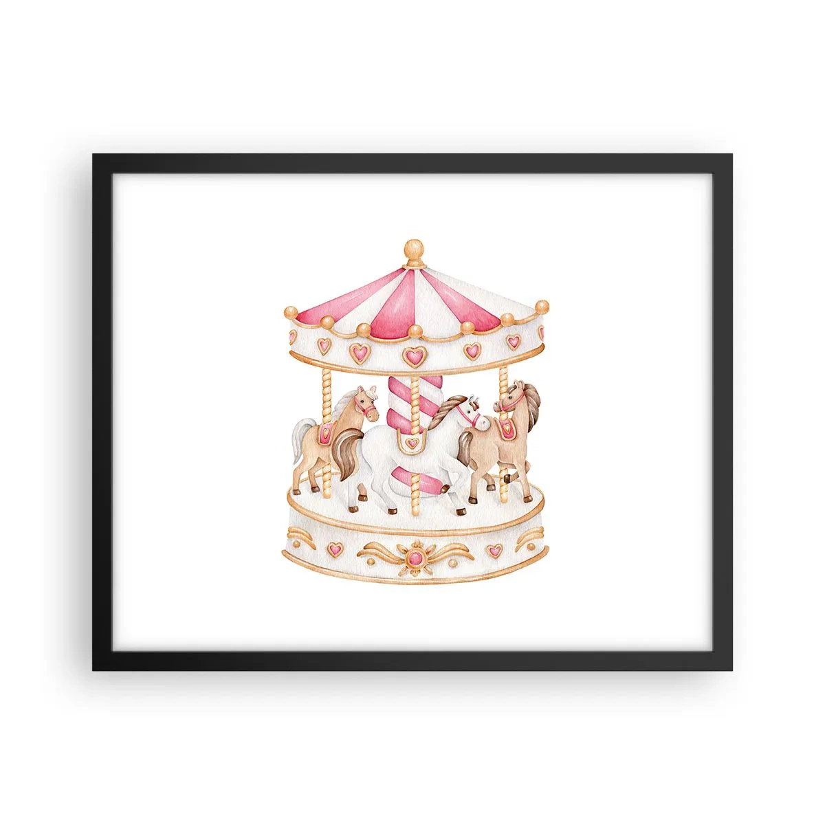 Plakat i sort ramme - Barndommens søde verden - 50x40 cm