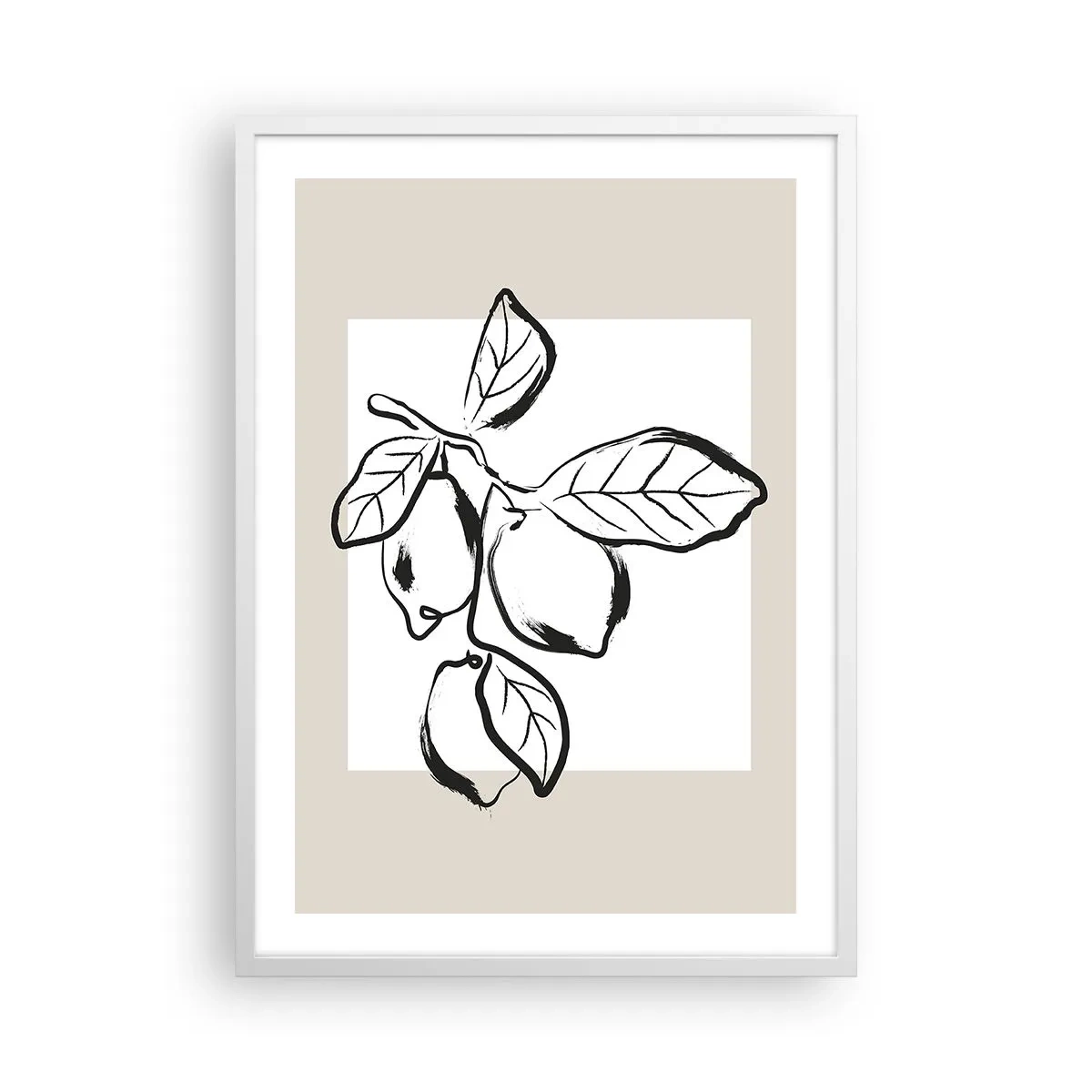 Plakat i hvid ramme - Hvor citronen modner... - 50x70 cm