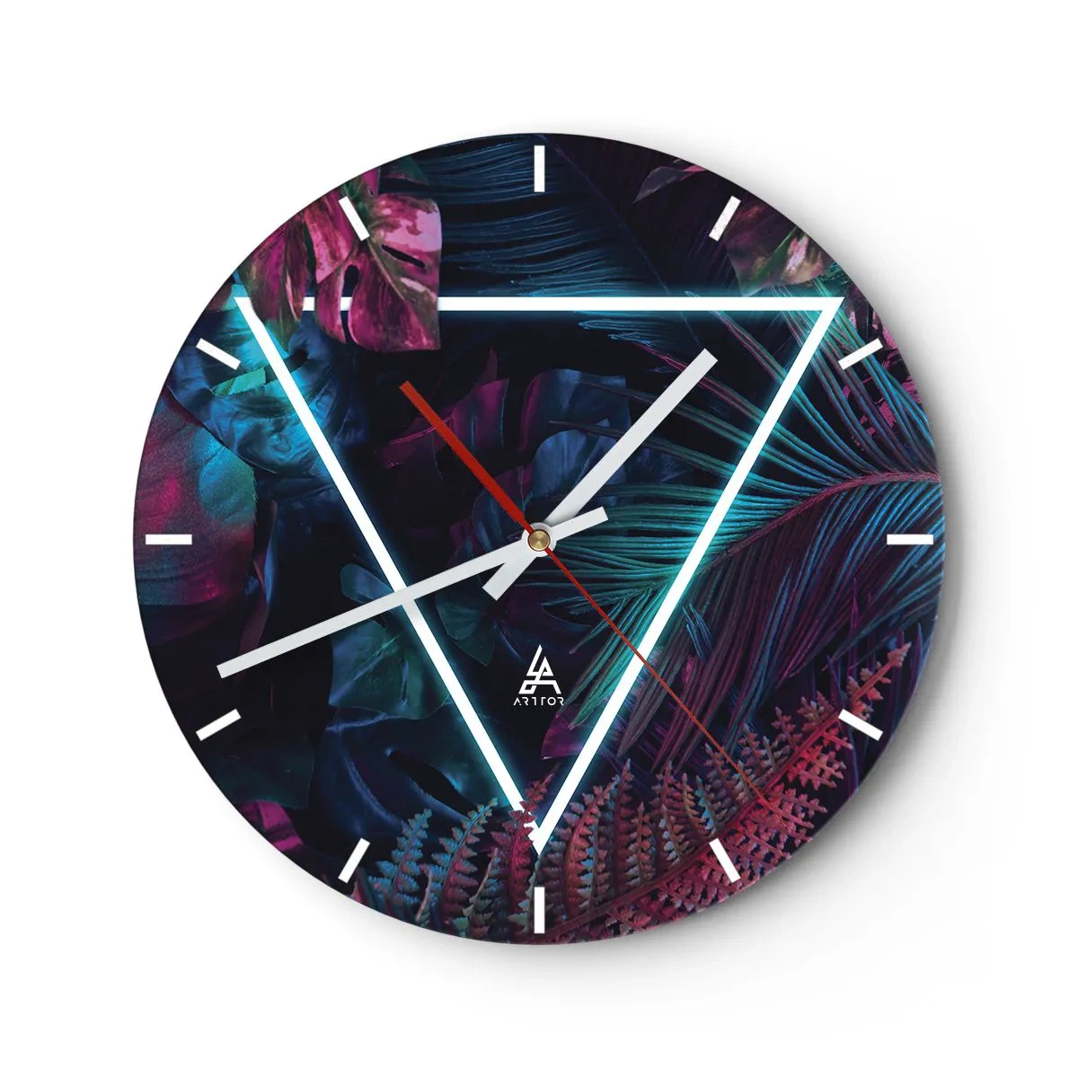 Vægur, Uret - Have i disco-stil - 40x40 cm