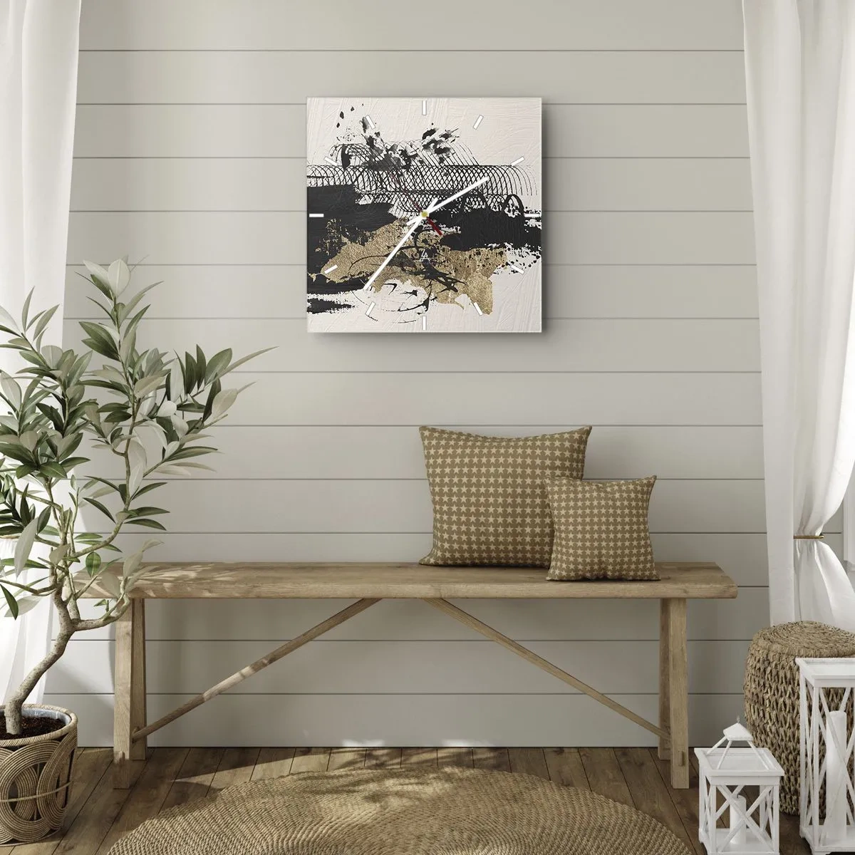 Vægur, Uret - Komposition med lidenskab - 40x40 cm