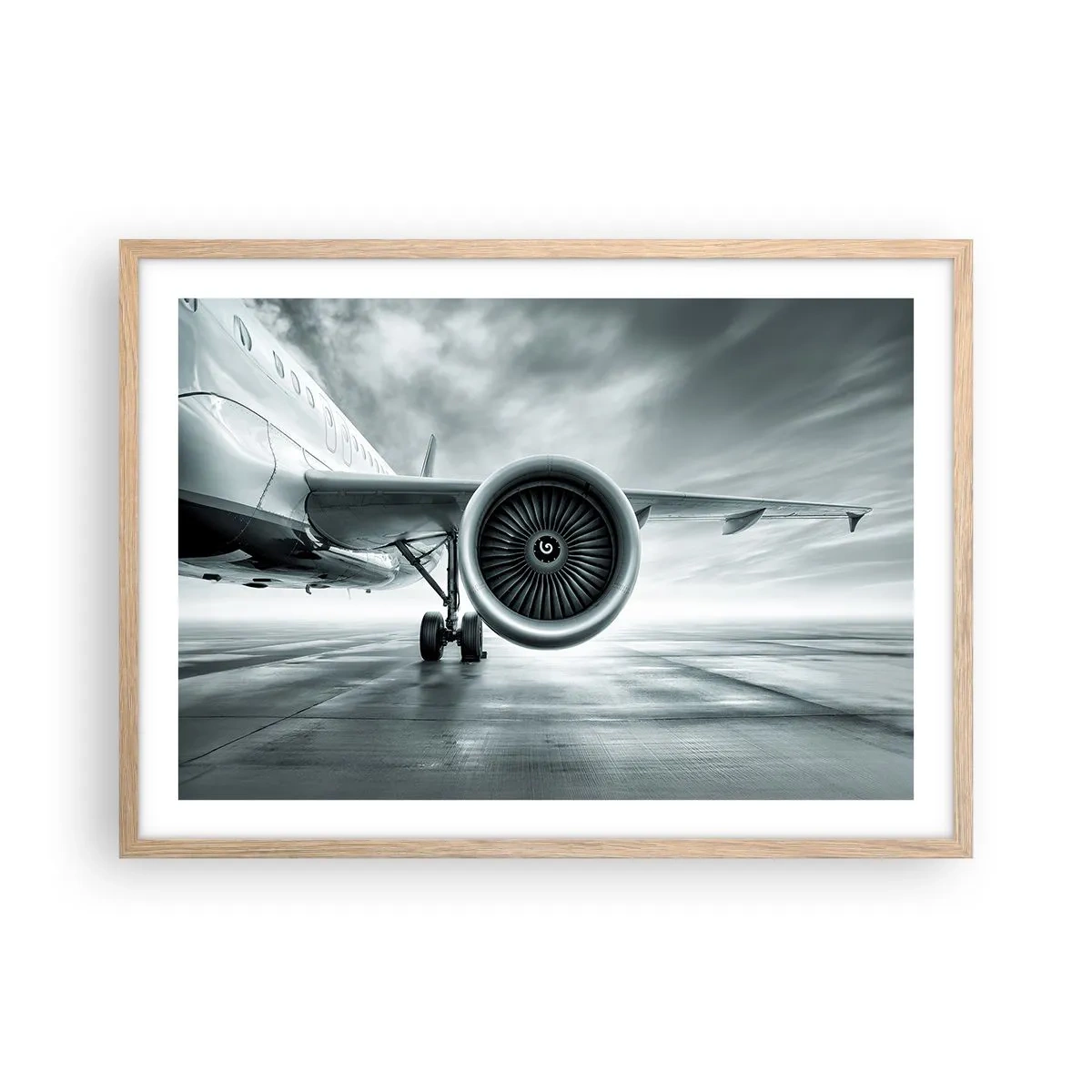 Plakat i ramme af lyst egetræ - Der er kraft! - 70x50 cm