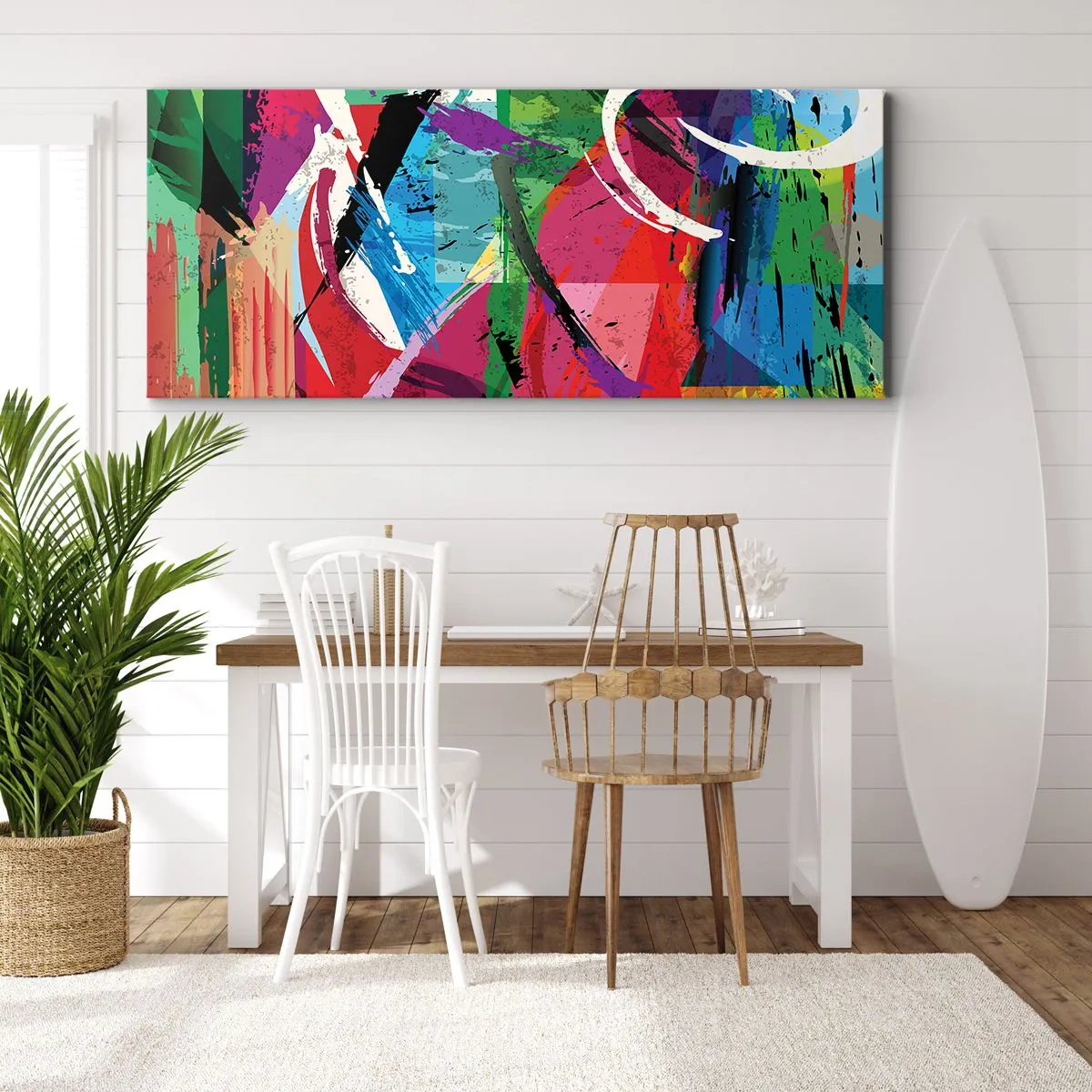 Lærredstryk - Billede på lærred - Hurtig, livlig og hoppende - 160x50 cm