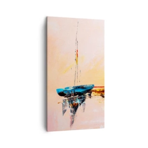 Lærredstryk - Billede på lærred - En aften i havnen - 45x80 cm