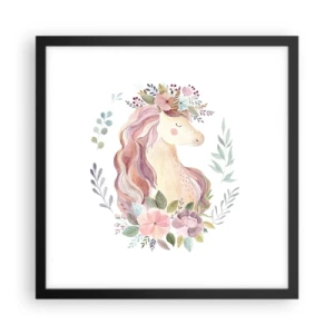 Plakat i sort ramme - En invitation til eventyrets verden - 40x40 cm