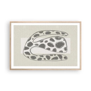 Plakat i ramme af lyst egetræ - Bizart væsen - 91x61 cm