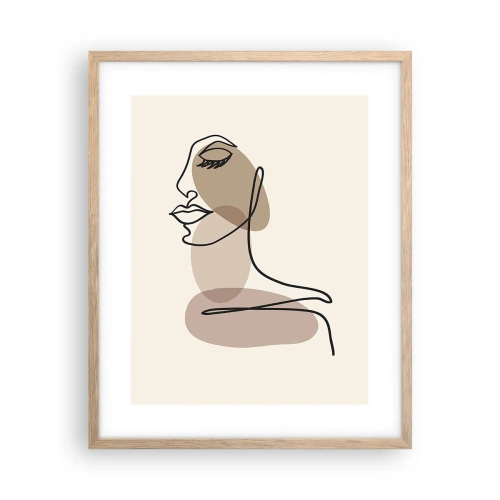 Plakat i ramme af lyst egetræ - Lytter til sig selv - 40x50 cm