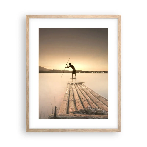 Plakat i ramme af lyst egetræ - Før du hviler - 40x50 cm