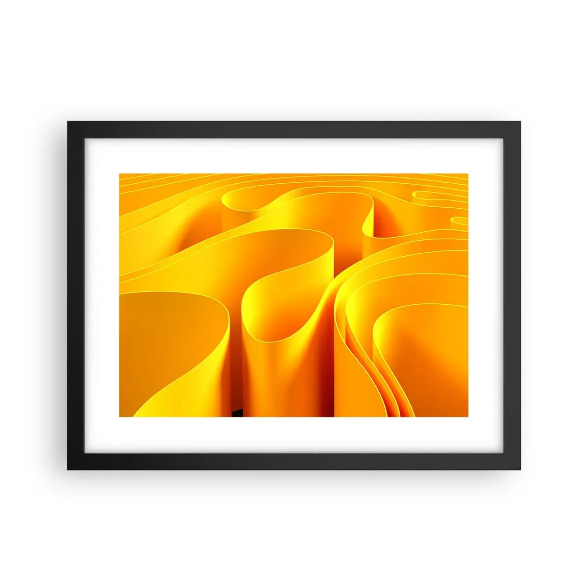 Plakat i sort ramme - Som solens bølger - 40x30 cm
