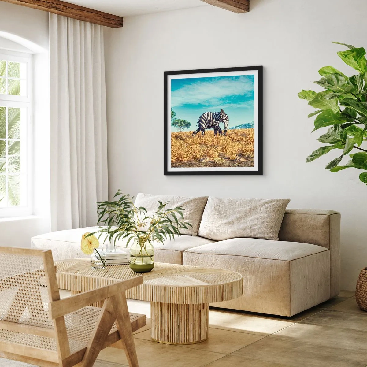 Plakat i sort ramme - Grå er ikke længere på mode - 40x40 cm