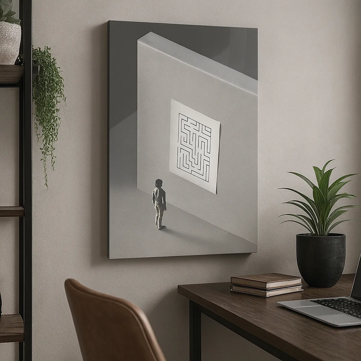 Lærredstryk - Billede på lærred - Men hvor er jeg? - 50x70 cm