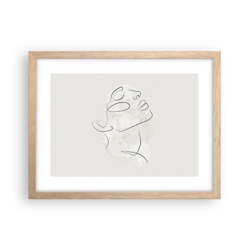 Plakat i ramme af lyst egetræ - Skitse af drømmen - 40x30 cm