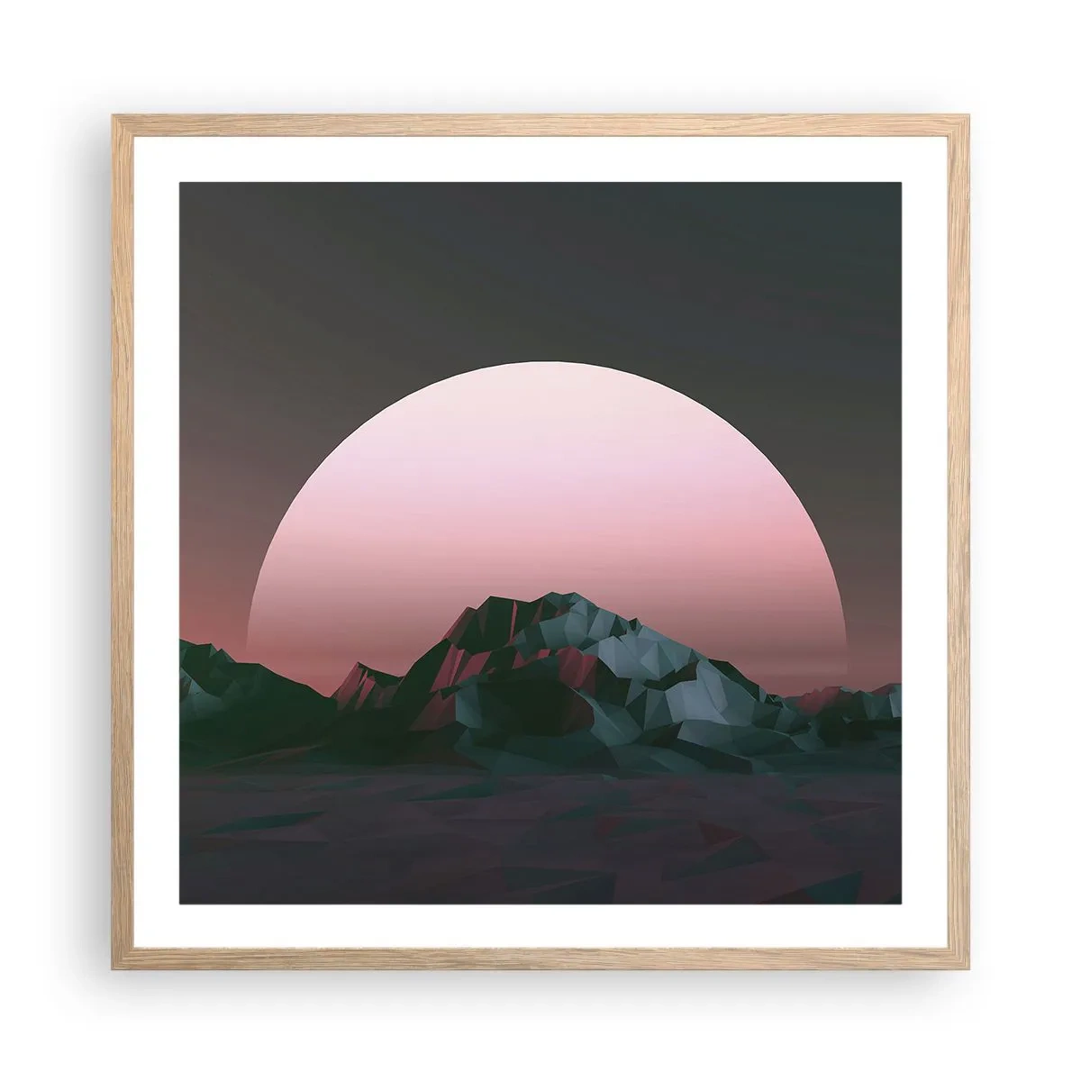 Plakat i ramme af lyst egetræ - I en nabogalakse - 60x60 cm