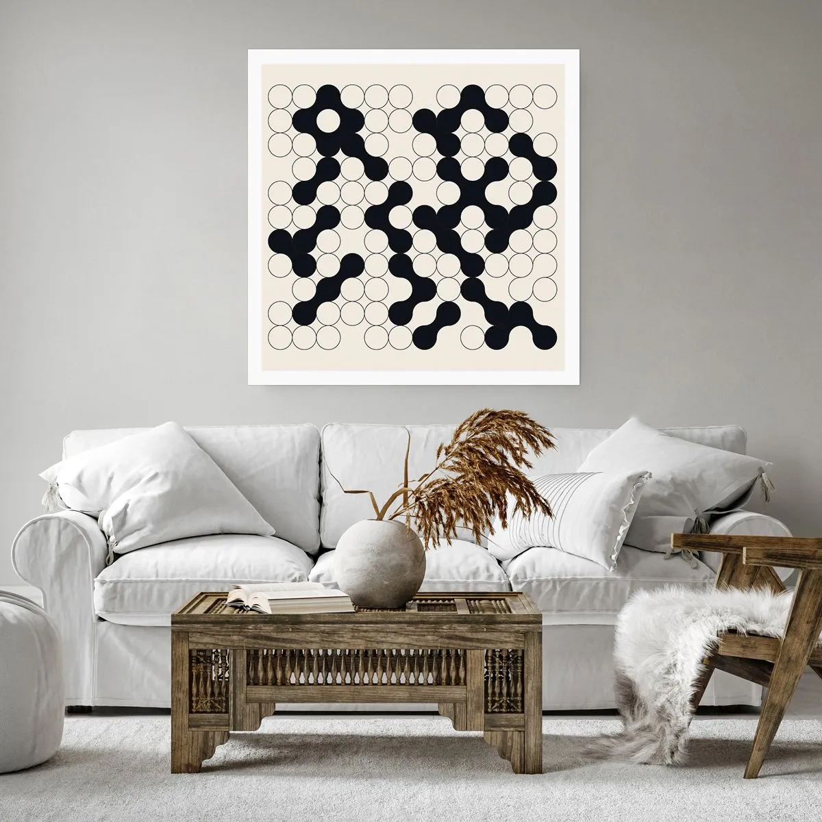 Plakat - Kinesisk spil - variation - 60x60 cm