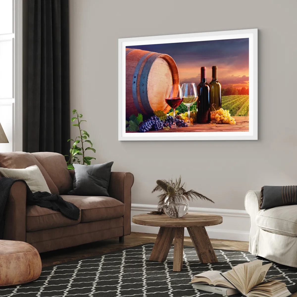 Plakat i hvid ramme - Livet har smag her - 50x40 cm