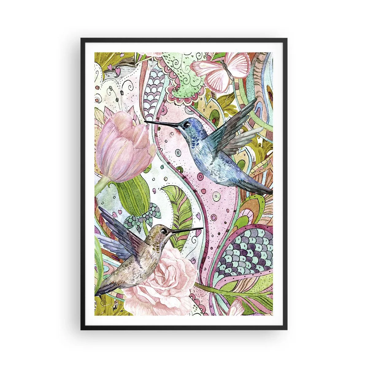 Plakat i sort ramme - Forviklet i vinstokkene - 70x100 cm