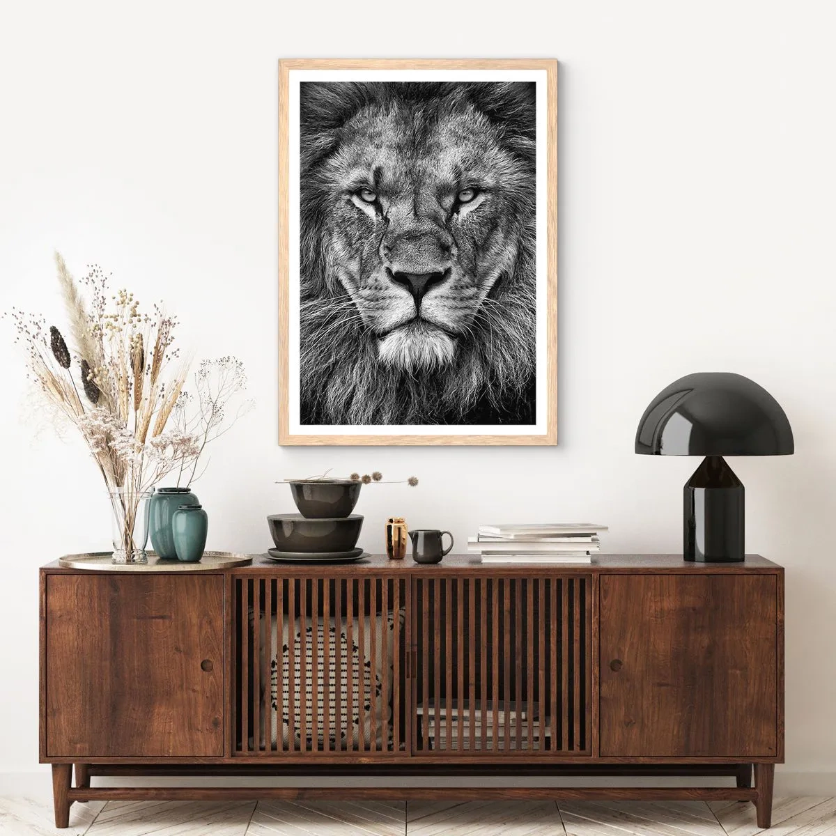 Plakat i ramme af lyst egetræ - I kroningsklædning - 30x40 cm