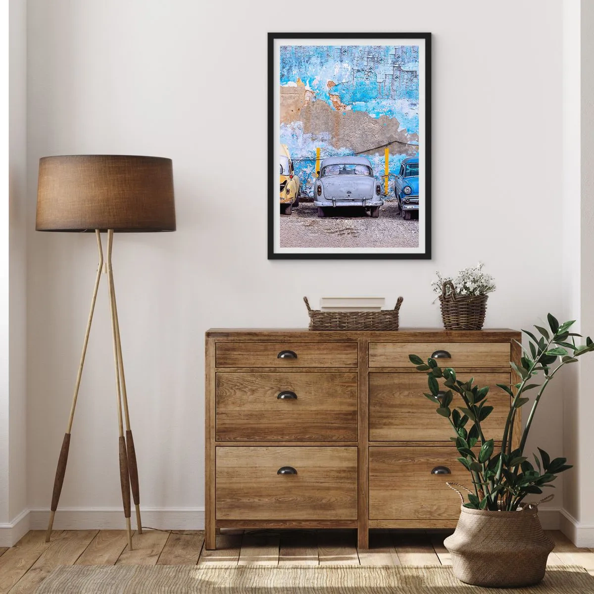 Plakat i sort ramme - Møde for veteraner - 50x70 cm