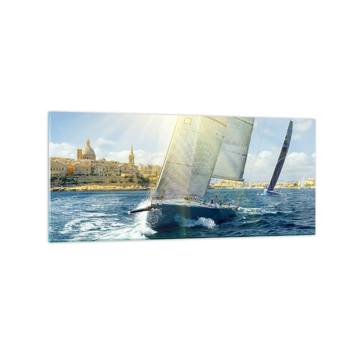 Billede på glas - Tid til at forlade byen - 120x50 cm