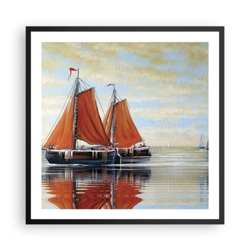 Plakat i sort ramme - Hey, sejl, sømand.... - 60x60 cm