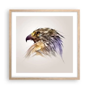 Plakat i ramme af lyst egetræ - Portræt af en kriger - 50x50 cm